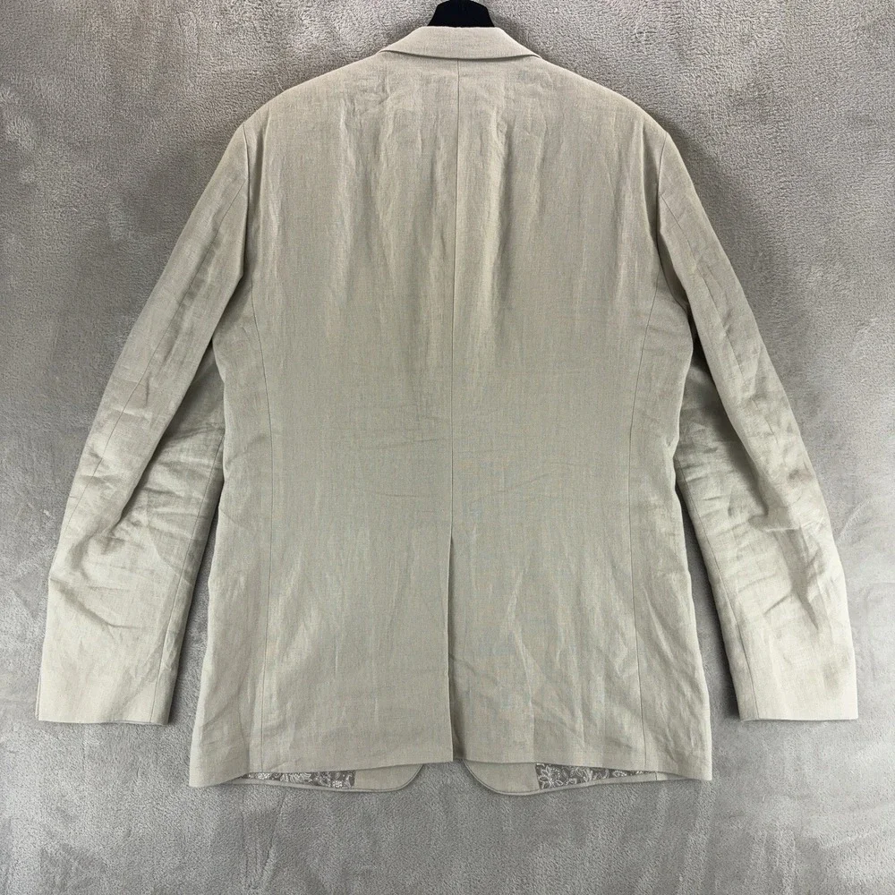 Lauren Ralph Lauren Blazer Mens Size 40L Beige Linen Sport Coat‎ Jacket
